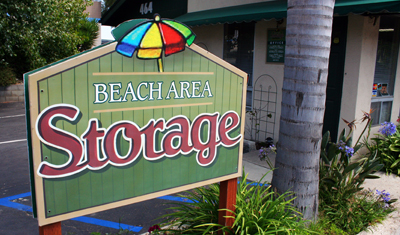beach area storage sign